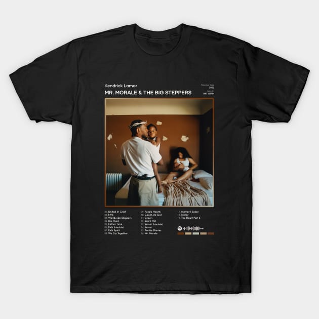 Kendrick Lamar - Mr. Morale & The Big Steppers Tracklist Album T-Shirt by 80sRetro